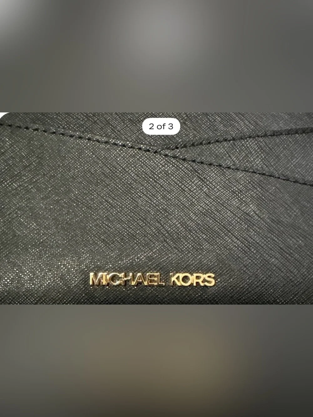 Michael Kors Black Wristlet Cardholder with Gold Logo